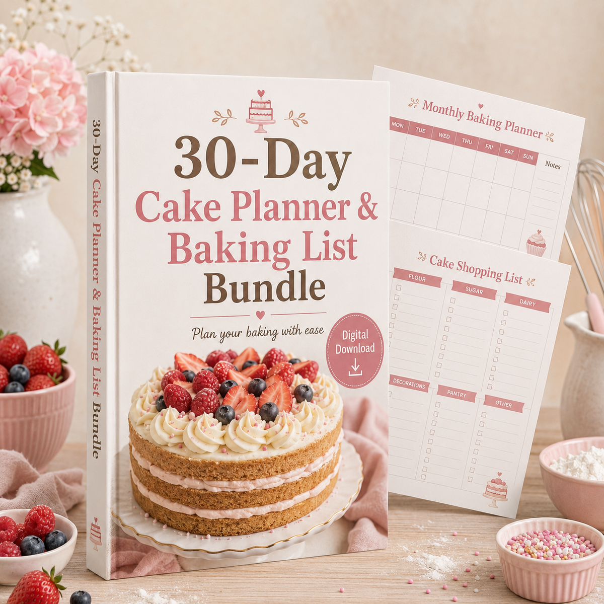 30-Day Cake Planner & Baking List Bundle